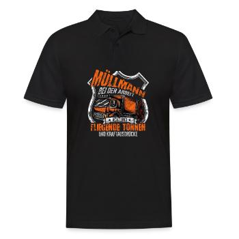 Müllwerker Müllabfuhr Müllmann - Männer Poloshirt - Schwarz - Vorne - Kai (181cm)