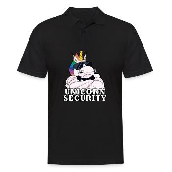 Unicorn Security I Unicorn Bouncer I Unicorn - Männer Poloshirt - Schwarz - Vorne - Kai (181cm)