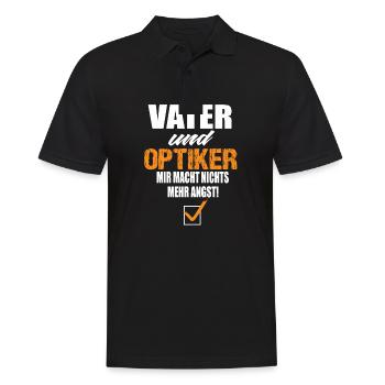 Vater und Optiker - Männer Poloshirt - Schwarz - Vorne - Kai (181cm)