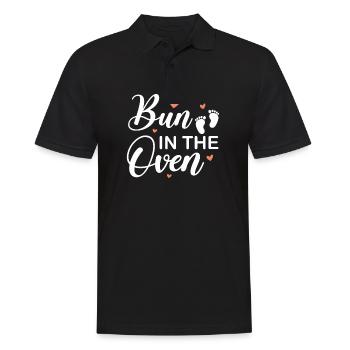 Bun in The Oven - Baby In Progress - Pregnant Wom - Men's Polo Shirt - black - Front - Kai (181cm)