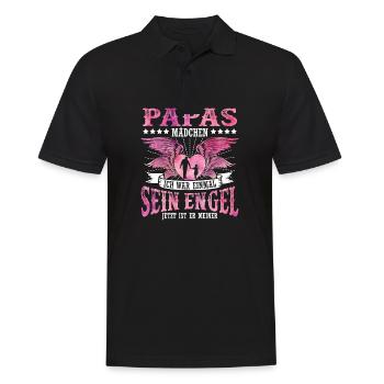 Papas Mädchen Ich War Einmal Sein Engel - Männer Poloshirt - Schwarz - Vorne - Kai (181cm)