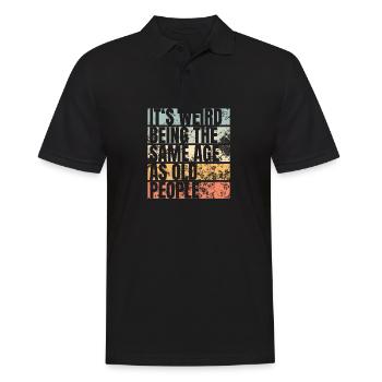 Geburtstagsgeschenk für alte Menschen Fun Shirt - Männer Poloshirt - Schwarz - Vorne - Kai (181cm)