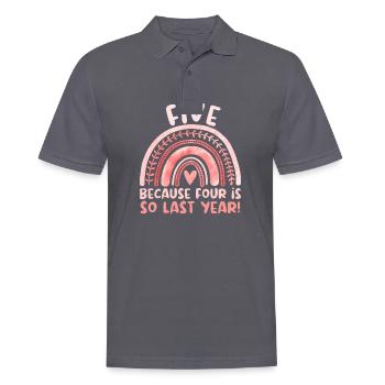 5th Birthday Fifth Birthday Five Years Old - Men's Polo Shirt - charcoal grey - Front - Nico (186cm)