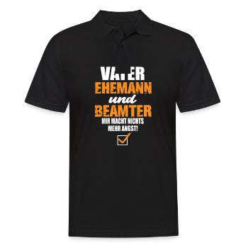 Vater Ehemann und Beamter - Männer Poloshirt - Schwarz - Vorne - Kai (181cm)