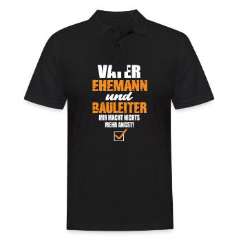Vater Ehemann und Bauleiter - Männer Poloshirt - Schwarz - Vorne - Kai (181cm)