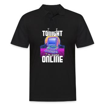 Je ne peux pas ce soir je vais en ligne, drôle d’ordinateur S - Polo Homme - noir - Devant - Kai (181cm)