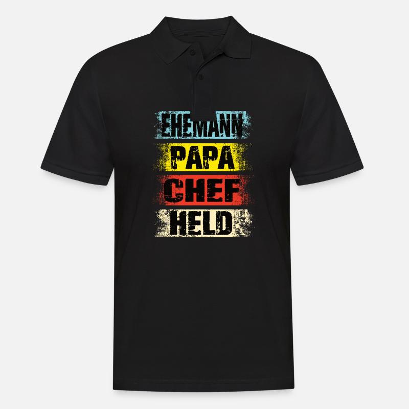Ehemann Papa Chef Held - Männer Poloshirt - Schwarz