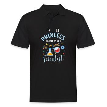 Oubliez princesse je veux devenir scientifique - Polo Homme - noir - Devant - Kai (181cm)