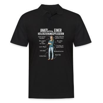 Heilerziehungspfleger Altenpflege Sozialbereich - Männer Poloshirt - Schwarz - Vorne - Kai (181cm)