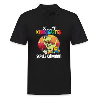 Kindergarten Einschulung Schulanfang - Männer Poloshirt - Schwarz - Vorne - Kai (181cm)