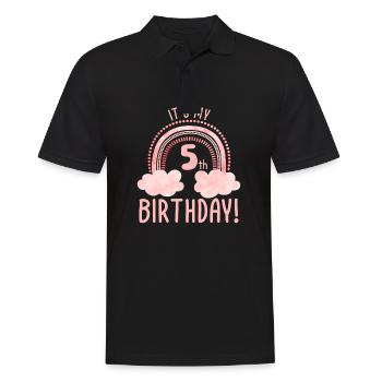 5e anniversaire Cinquième anniversaire Cinq ans - Polo Homme - noir - Devant - Kai (181cm)