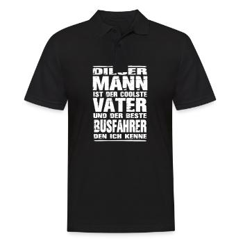 Busfahrer - Männer Poloshirt - Schwarz - Vorne - Kai (181cm)