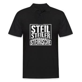 Quetschn Steirische Harmonika Volksmusik - Männer Poloshirt - Schwarz - Vorne - Kai (181cm)