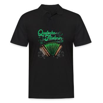 Quetschn Steirische Harmonika Volksmusik - Männer Poloshirt - Schwarz - Vorne - Kai (181cm)