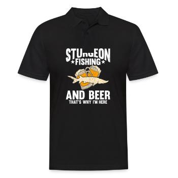 Sturgeon fishing and beer bin - Men's Polo Shirt - black - Front - Kai (181cm)