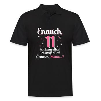 11. Geburtstag Mädchen 11 Jahre - Männer Poloshirt - Schwarz - Vorne - Kai (181cm)