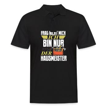 Frag nicht den Hausmeister - Männer Poloshirt - Schwarz - Vorne - Kai (181cm)
