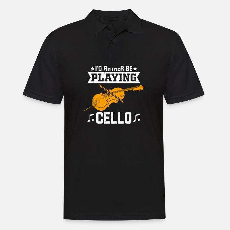 I'd rather play the cello - Men's Polo Shirt - black