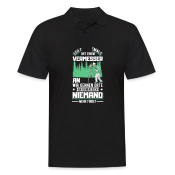 Vermesser Vermessungsingenieur Vermessung - Männer Poloshirt - Schwarz - Vorne - Kai (181cm)