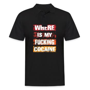 Where Is My Fucking Cocaine - Männer Poloshirt - Schwarz - Vorne - Kai (181cm)