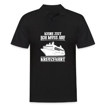keine zeit ich muss auf kreuzfahrt - Männer Poloshirt - Schwarz - Vorne - Kai (181cm)