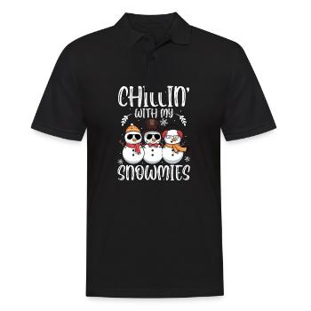 Chillin With My Snowmies Xmas Light Christmas - Men's Polo Shirt - black - Front - Kai (181cm)