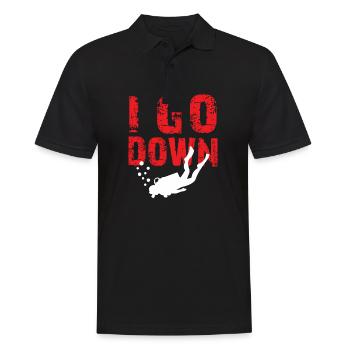 I Go Down - Ocean Underwater Free Diving Instruct - Männer Poloshirt - Schwarz - Vorne - Kai (181cm)