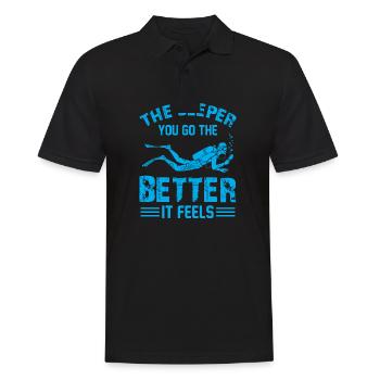 The Deeper You Go The Better It Feels - Diving Ins - Men's Polo Shirt - black - Front - Kai (181cm)
