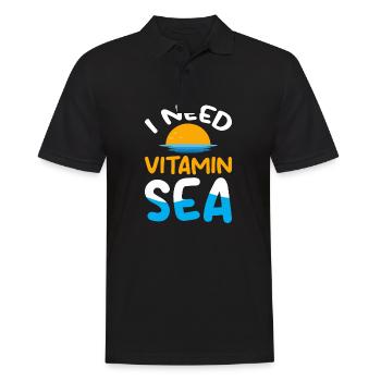 J’ai besoin de vitamine mer - Ocean Sea Animal Turtle - Polo Homme - noir - Devant - Kai (181cm)
