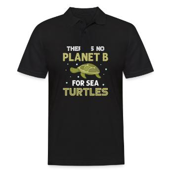 Il n’y a pas de planète B pour les tortues de mer - Ocean Sea A - Polo Homme - noir - Devant - Kai (181cm)