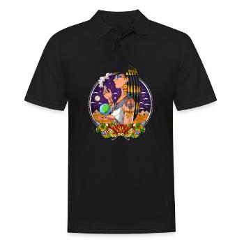 Altägyptische Königin Kleopatra - Männer Poloshirt - Schwarz - Vorne - Kai (181cm)