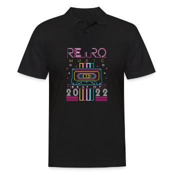 Le meilleur de 2022 Retro Cassette Vintage Anniversaire - Polo Homme - noir - Devant - Kai (181cm)