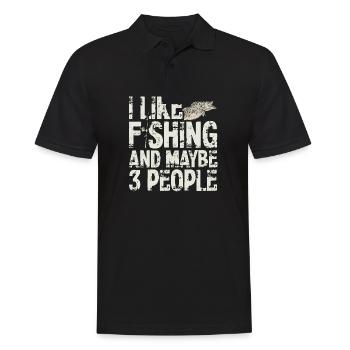 I Like Fishing And Maybe Three People Funny - Polo Homme - noir - Devant - Kai (181cm)