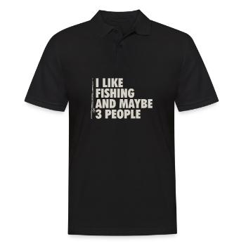 I Like Fishing And Maybe Three People Funny - Polo Homme - noir - Devant - Kai (181cm)