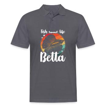 Fish Make Life Betta Siamese Fighting Fish - Männer Poloshirt - Anthrazit - Vorne - Nico (186cm)