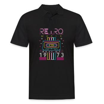 Best Of 1973 Retro Cassette Vintage Anniversaire - Polo Homme - noir - Devant - Kai (181cm)