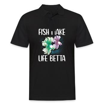Fish Make Life Betta Siamese Fighting Fish - Männer Poloshirt - Schwarz - Vorne - Kai (181cm)