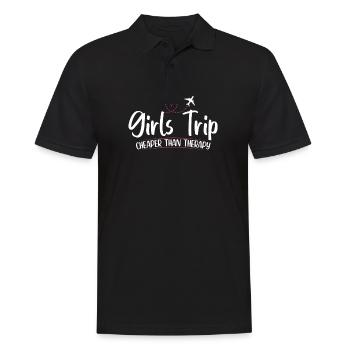 Girls Trip Cheaper Than A Therapy 2021 Fun Party - Polo Homme - noir - Devant - Kai (181cm)