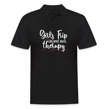 Girls Trip Cheaper Than A Therapy 2021 Fun Party - Polo Homme - noir - Devant - Kai (181cm)