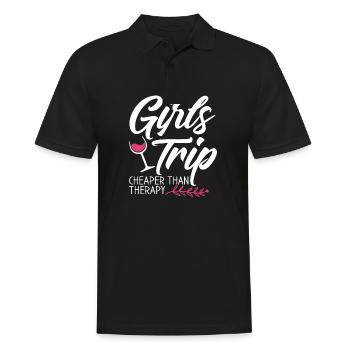 Girls Trip Cheaper Than A Therapy 2021 Fun Party - Polo Homme - noir - Devant - Kai (181cm)