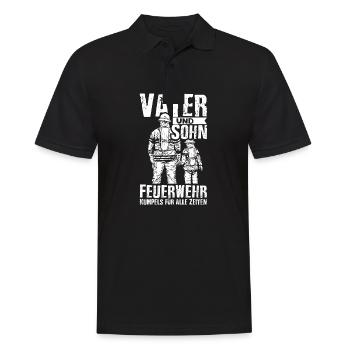 Feuerwehr Vater Sohn Partnerlook - Männer Poloshirt - Schwarz - Vorne - Kai (181cm)