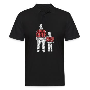 Feuerwehr Vater Sohn Partnerlook - Männer Poloshirt - Schwarz - Vorne - Kai (181cm)