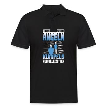 Angeln Vater Sohn Partnerlook - Männer Poloshirt - Schwarz - Vorne - Kai (181cm)