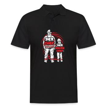 Feuerwehr Vater Sohn Partnerlook - Männer Poloshirt - Schwarz - Vorne - Kai (181cm)