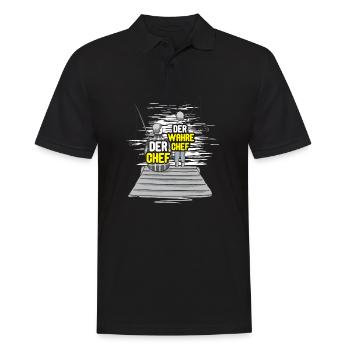 Angeln Vater Sohn Partnerlook - Männer Poloshirt - Schwarz - Vorne - Kai (181cm)