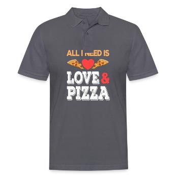 Tout ce dont j’ai besoin, c’est d’amour et de pizza Junk Food Fastfood - Polo Homme - charbon - Devant - Nico (186cm)
