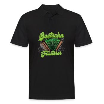 Quetschn Steirische Harmonika Volksmusik - Männer Poloshirt - Schwarz - Vorne - Kai (181cm)