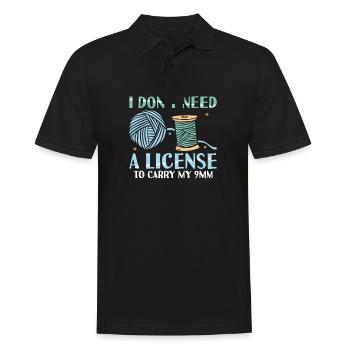 I Don't Need A License To Carry My 9mm Funny - Men's Polo Shirt - black - Front - Kai (181cm)
