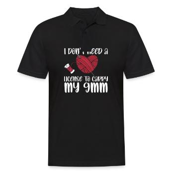 I Don't Need A License To Carry My 9mm Funny - Männer Poloshirt - Schwarz - Vorne - Kai (181cm)