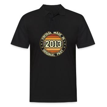 Vintage Made In 2013 Original Part Birthday 2013 - Men's Polo Shirt - black - Front - Kai (181cm)
